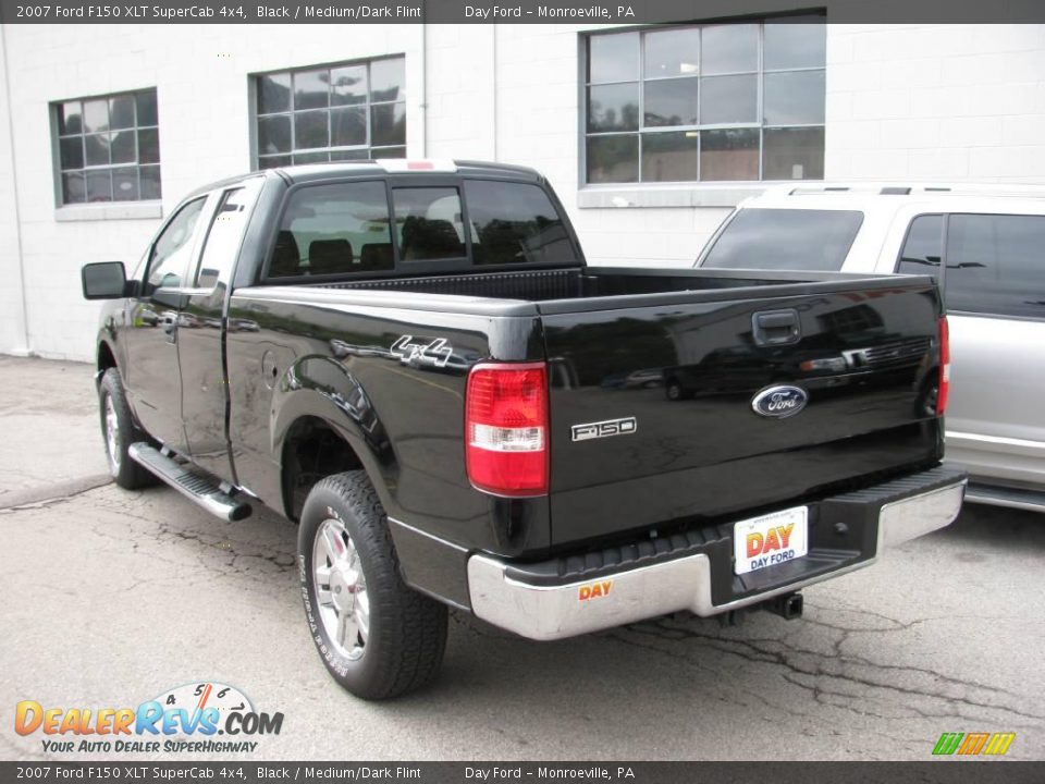 2007 Ford F150 XLT SuperCab 4x4 Black / Medium/Dark Flint Photo #3