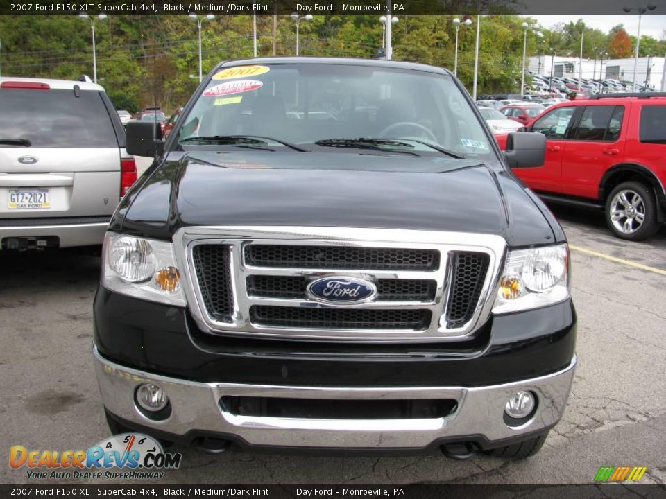 2007 Ford F150 XLT SuperCab 4x4 Black / Medium/Dark Flint Photo #7