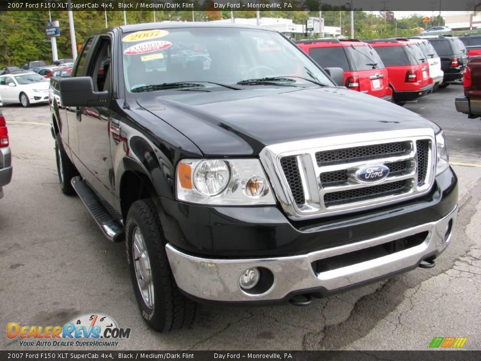 2007 Ford F150 XLT SuperCab 4x4 Black / Medium/Dark Flint Photo #8