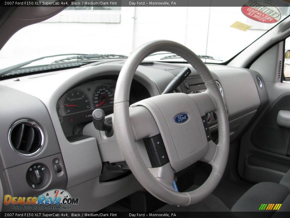 2007 Ford F150 XLT SuperCab 4x4 Black / Medium/Dark Flint Photo #11