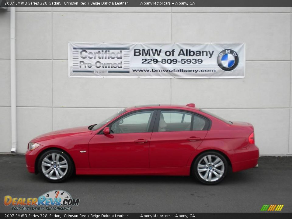 2007 BMW 3 Series 328i Sedan Crimson Red / Beige Dakota Leather Photo #1
