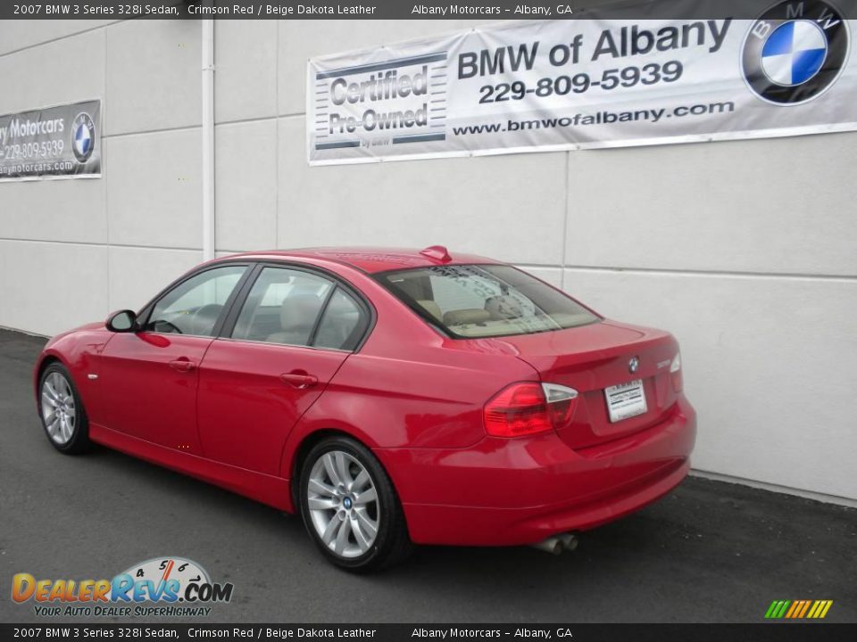 2007 BMW 3 Series 328i Sedan Crimson Red / Beige Dakota Leather Photo #3
