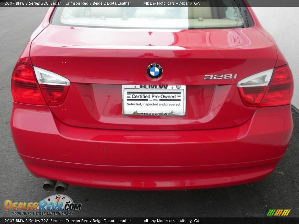 2007 BMW 3 Series 328i Sedan Crimson Red / Beige Dakota Leather Photo #4