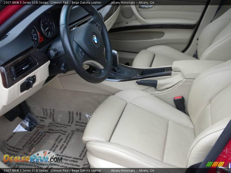 2007 BMW 3 Series 328i Sedan Crimson Red / Beige Dakota Leather Photo #6