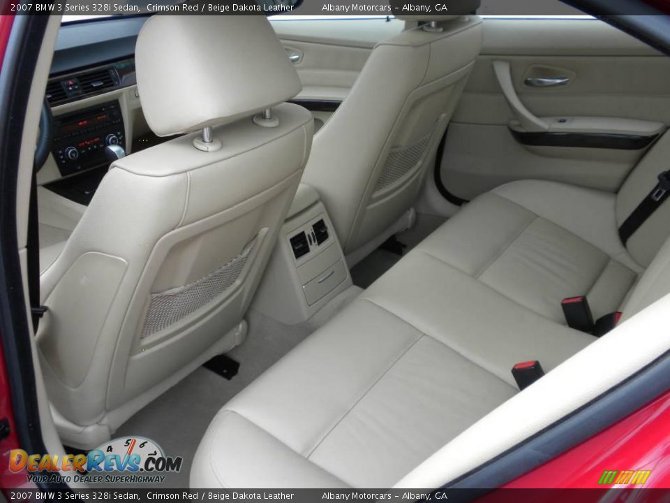 2007 BMW 3 Series 328i Sedan Crimson Red / Beige Dakota Leather Photo #12
