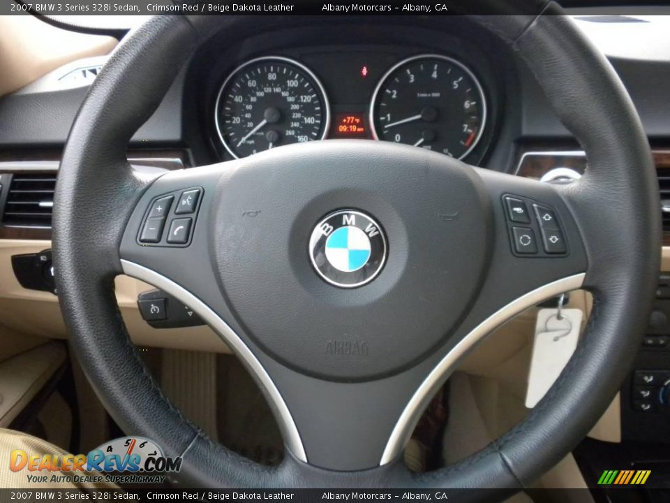 2007 BMW 3 Series 328i Sedan Crimson Red / Beige Dakota Leather Photo #14