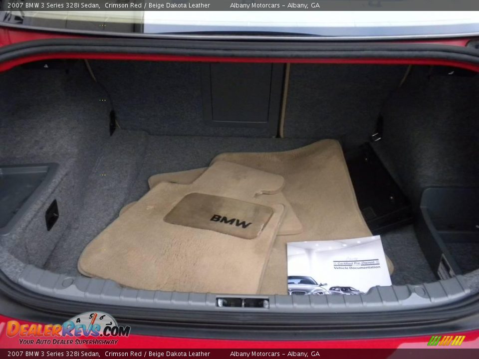 2007 BMW 3 Series 328i Sedan Crimson Red / Beige Dakota Leather Photo #20
