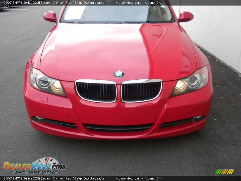 2007 BMW 3 Series 328i Sedan Crimson Red / Beige Dakota Leather Photo #24
