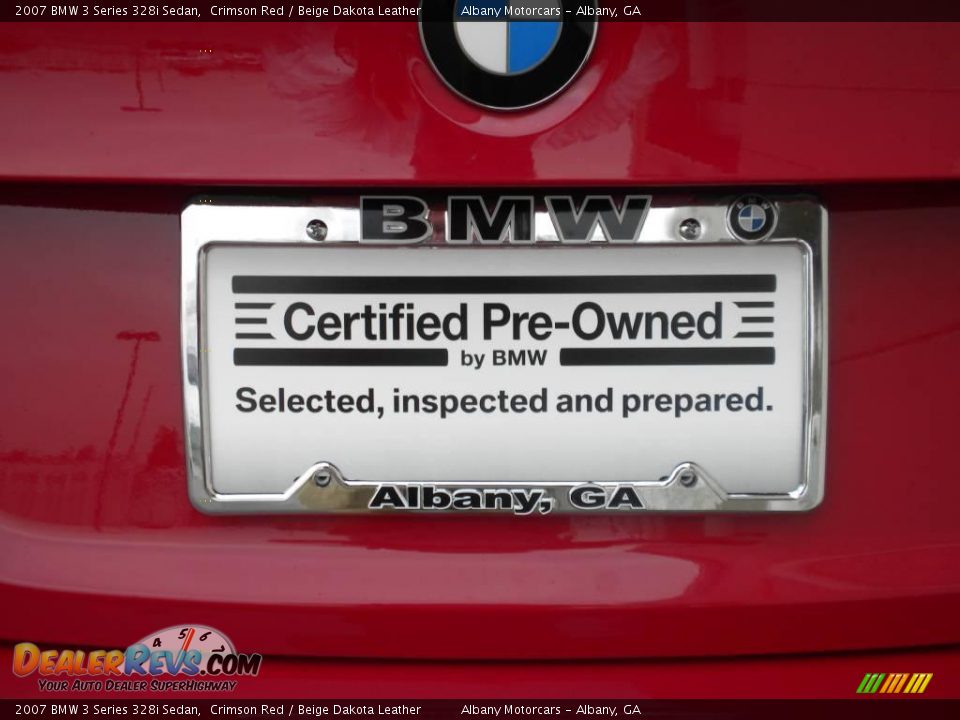 2007 BMW 3 Series 328i Sedan Crimson Red / Beige Dakota Leather Photo #25