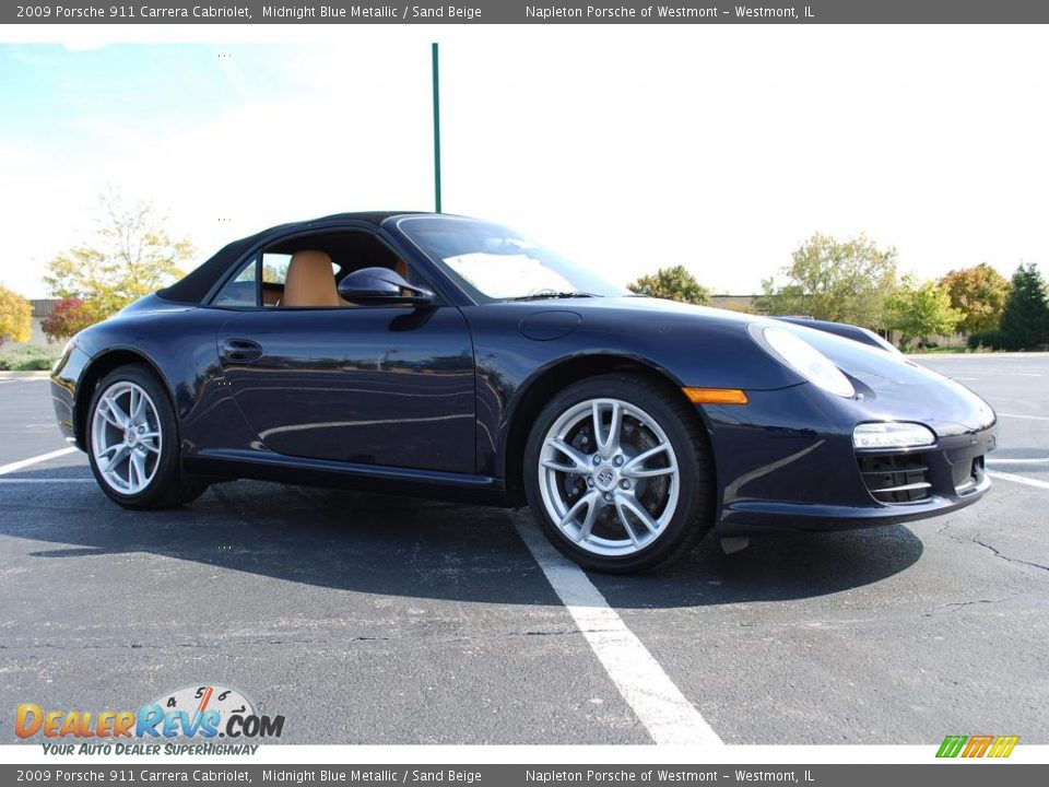 2009 Porsche 911 Carrera Cabriolet Midnight Blue Metallic / Sand Beige Photo #3