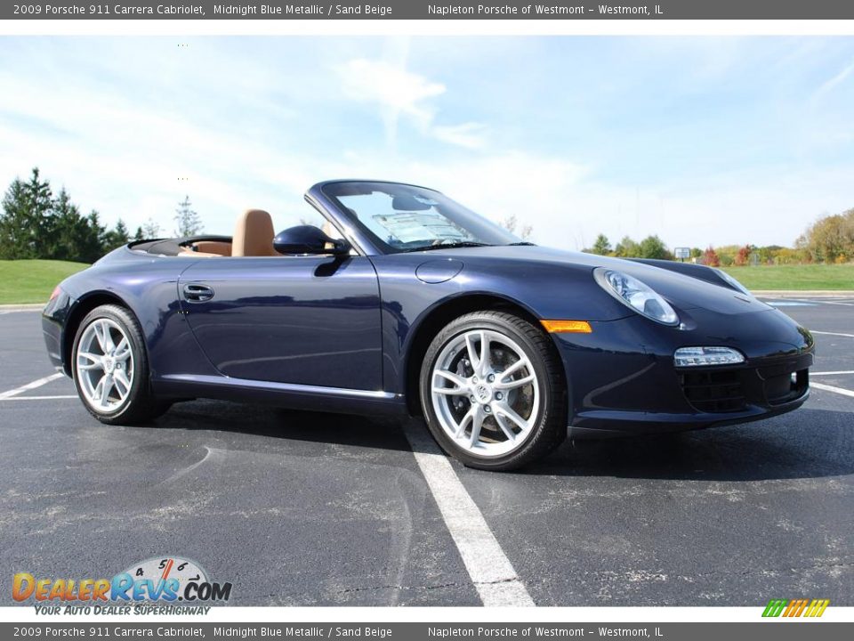 2009 Porsche 911 Carrera Cabriolet Midnight Blue Metallic / Sand Beige Photo #9
