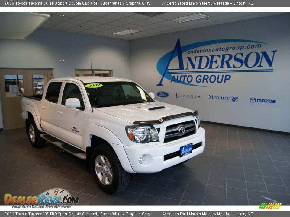 2009 Toyota Tacoma V6 TRD Sport Double Cab 4x4 Super White / Graphite Gray Photo #1