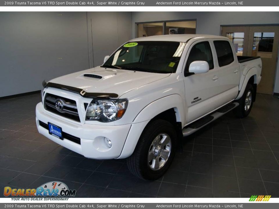 2009 Toyota Tacoma V6 TRD Sport Double Cab 4x4 Super White / Graphite Gray Photo #6