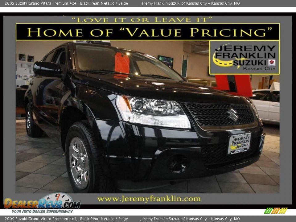 2009 Suzuki Grand Vitara Premium 4x4 Black Pearl Metallic / Beige Photo #1