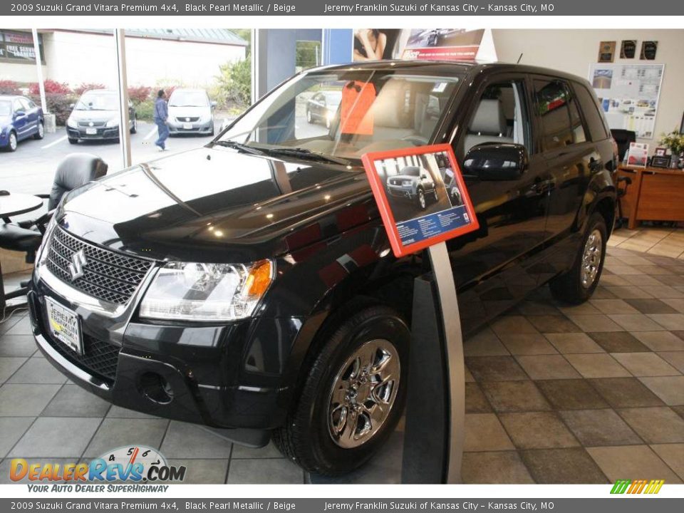 2009 Suzuki Grand Vitara Premium 4x4 Black Pearl Metallic / Beige Photo #3
