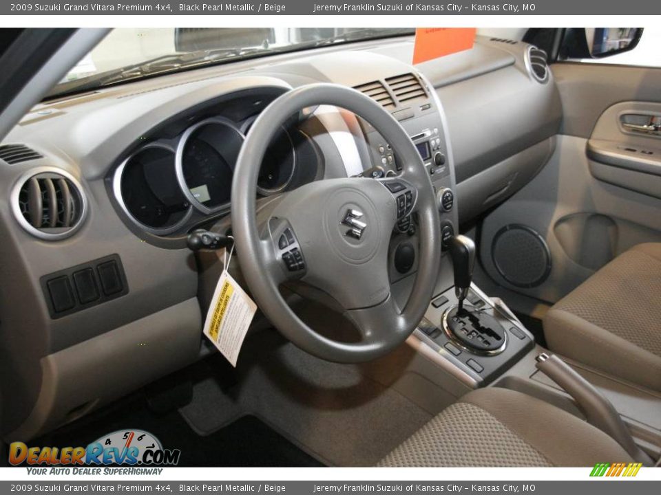 2009 Suzuki Grand Vitara Premium 4x4 Black Pearl Metallic / Beige Photo #4