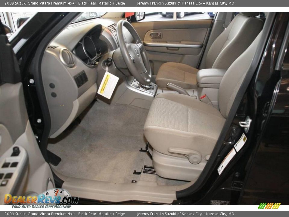 2009 Suzuki Grand Vitara Premium 4x4 Black Pearl Metallic / Beige Photo #10