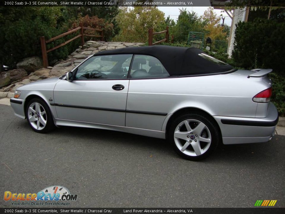 2002 Saab 9-3 SE Convertible Silver Metallic / Charcoal Gray Photo #2
