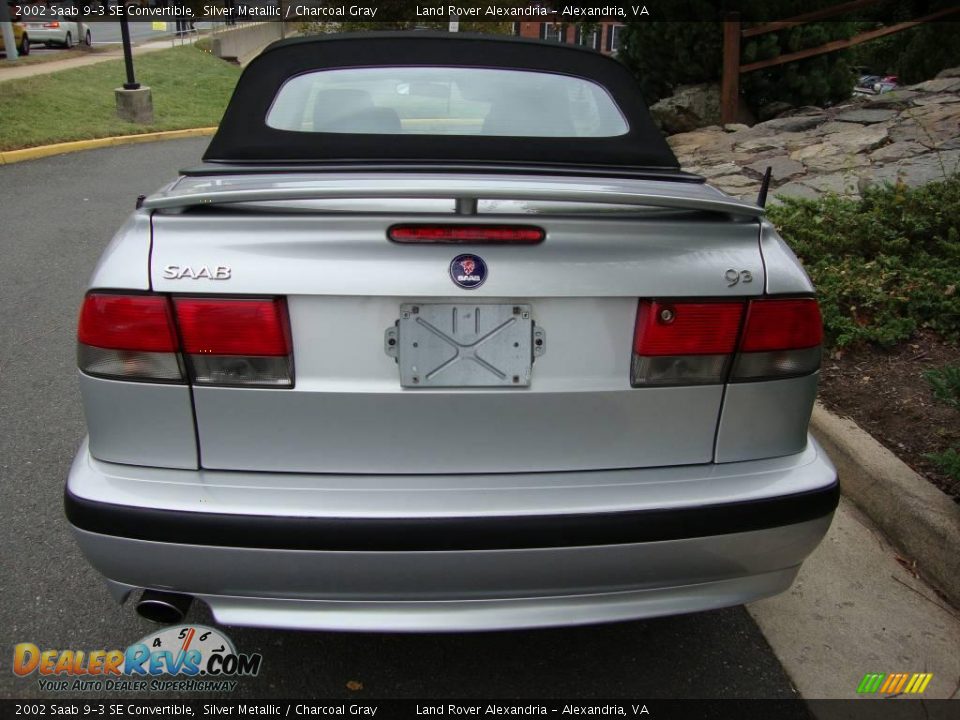 2002 Saab 9-3 SE Convertible Silver Metallic / Charcoal Gray Photo #4