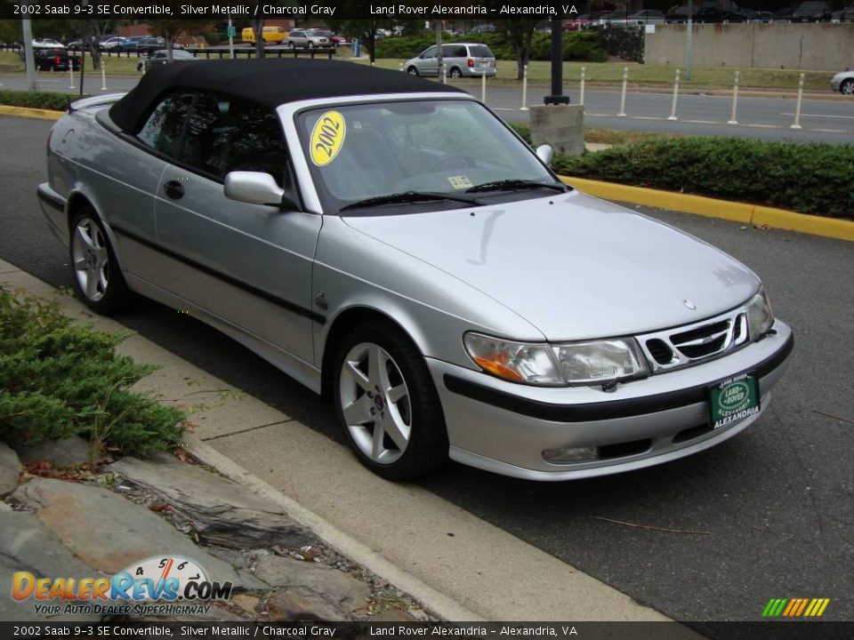 2002 Saab 9-3 SE Convertible Silver Metallic / Charcoal Gray Photo #5