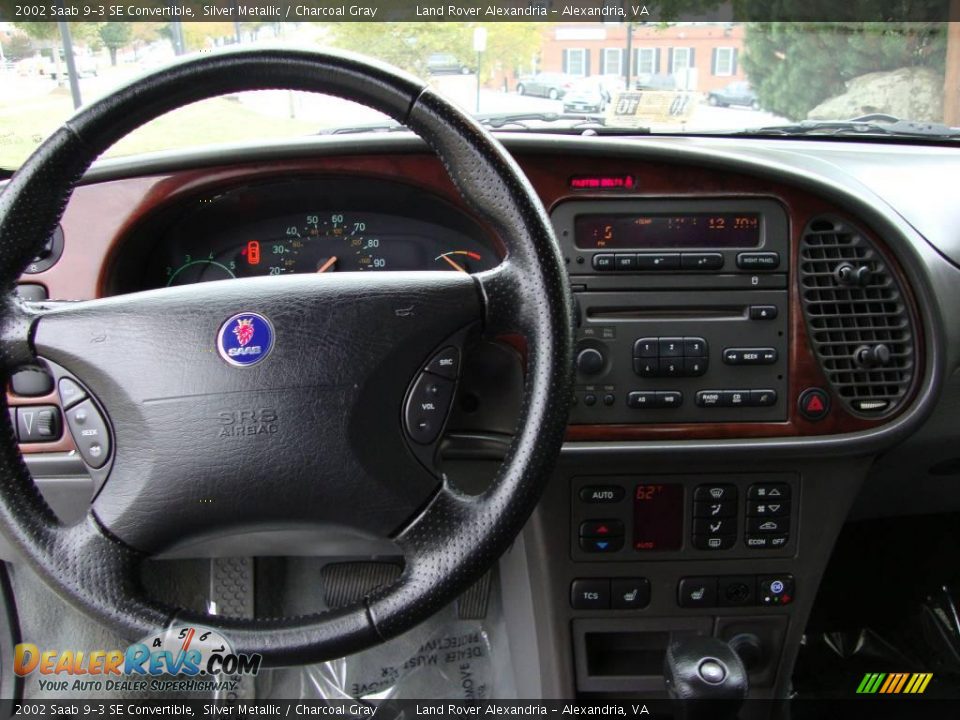 2002 Saab 9-3 SE Convertible Silver Metallic / Charcoal Gray Photo #11
