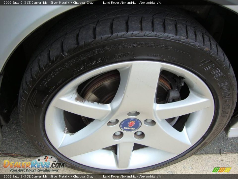 2002 Saab 9-3 SE Convertible Silver Metallic / Charcoal Gray Photo #13
