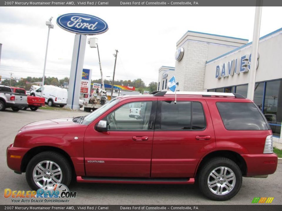 2007 Mercury Mountaineer Premier AWD Vivid Red / Camel Photo #2