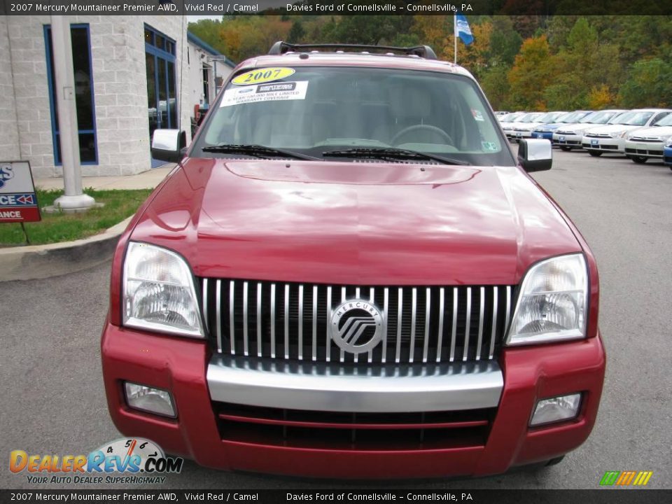 2007 Mercury Mountaineer Premier AWD Vivid Red / Camel Photo #4