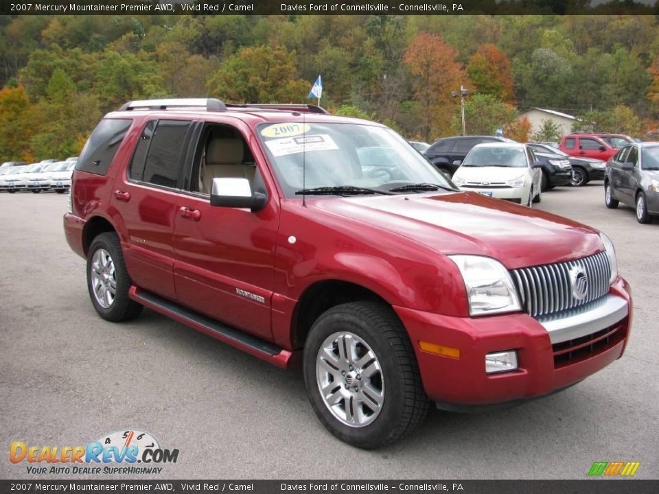 2007 Mercury Mountaineer Premier AWD Vivid Red / Camel Photo #5