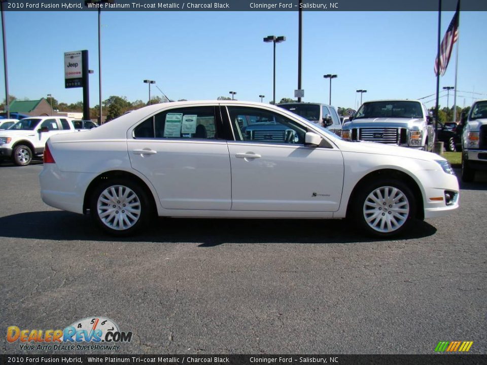 2010 Ford Fusion Hybrid White Platinum Tri-coat Metallic / Charcoal Black Photo #2