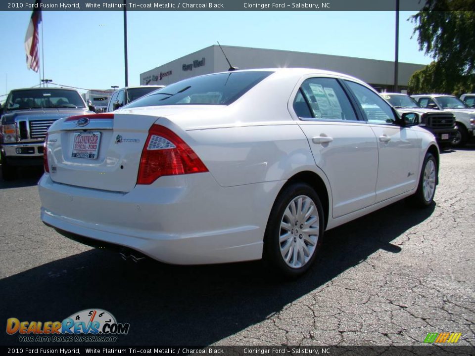 2010 Ford Fusion Hybrid White Platinum Tri-coat Metallic / Charcoal Black Photo #3