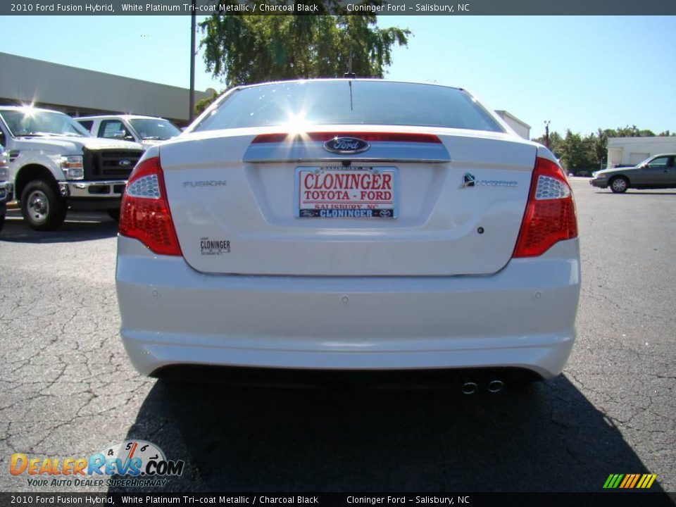 2010 Ford Fusion Hybrid White Platinum Tri-coat Metallic / Charcoal Black Photo #4