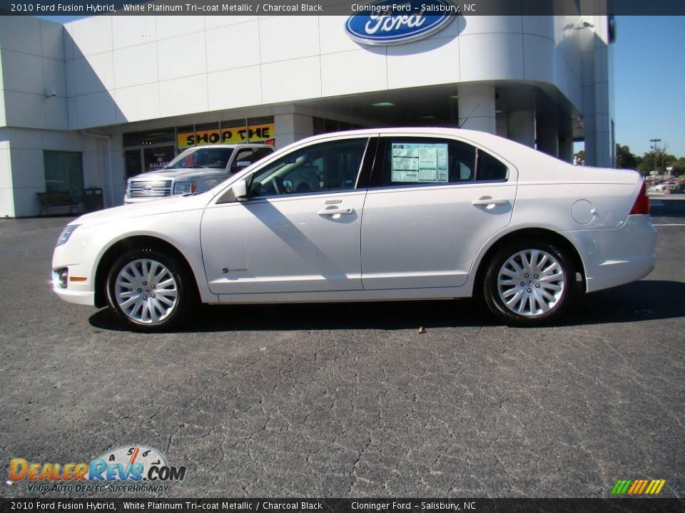 2010 Ford Fusion Hybrid White Platinum Tri-coat Metallic / Charcoal Black Photo #5