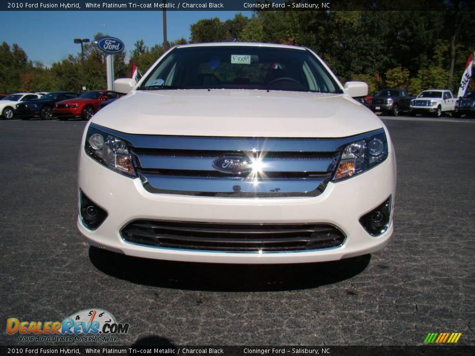 2010 Ford Fusion Hybrid White Platinum Tri-coat Metallic / Charcoal Black Photo #7