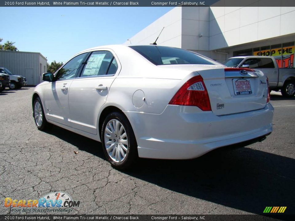 2010 Ford Fusion Hybrid White Platinum Tri-coat Metallic / Charcoal Black Photo #28