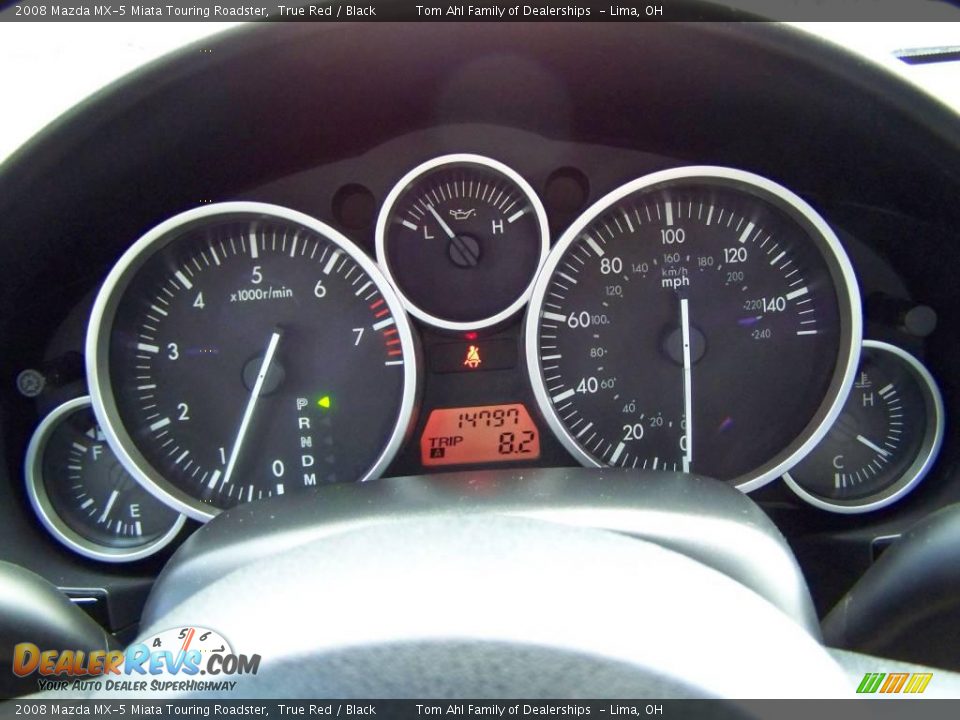2008 Mazda MX-5 Miata Touring Roadster True Red / Black Photo #15
