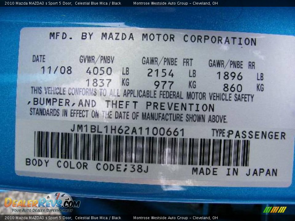 2010 Mazda MAZDA3 s Sport 5 Door Celestial Blue Mica / Black Photo #32