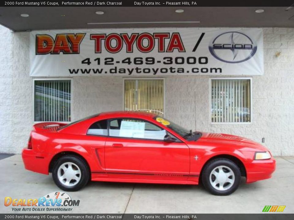 2000 Ford Mustang V6 Coupe Performance Red / Dark Charcoal Photo #1