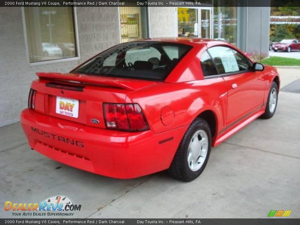 2000 Ford Mustang V6 Coupe Performance Red / Dark Charcoal Photo #2