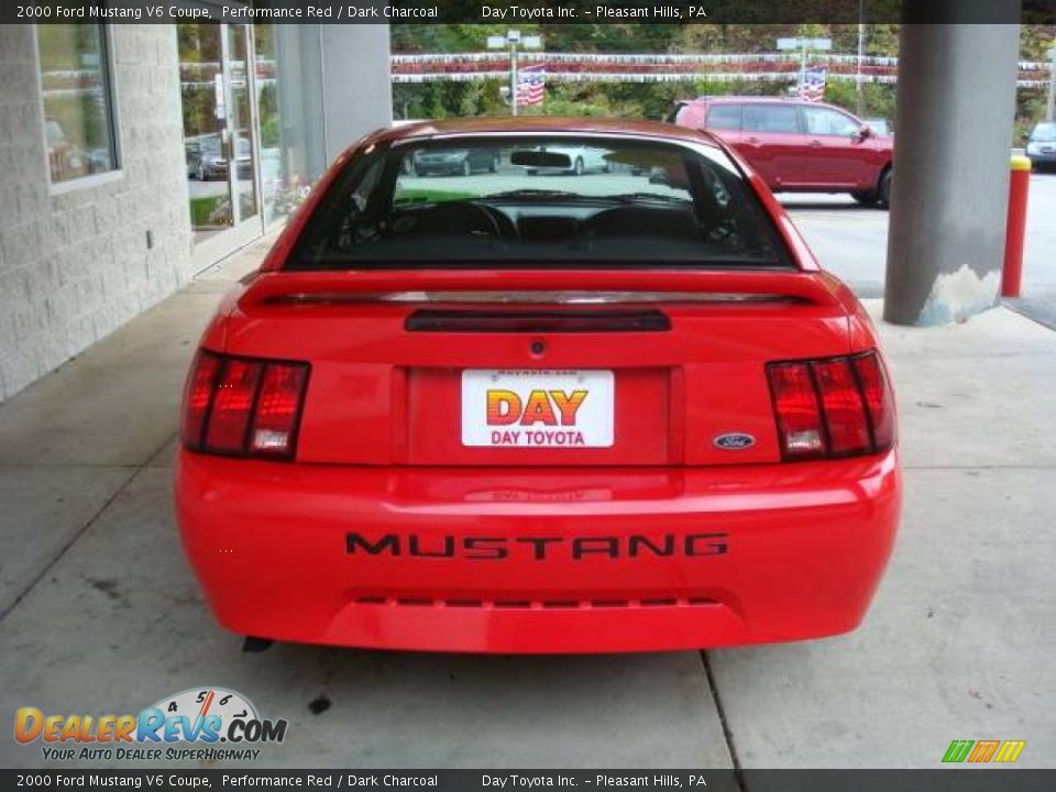 2000 Ford Mustang V6 Coupe Performance Red / Dark Charcoal Photo #3