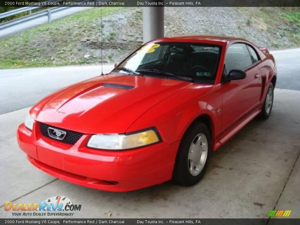 2000 Ford Mustang V6 Coupe Performance Red / Dark Charcoal Photo #5