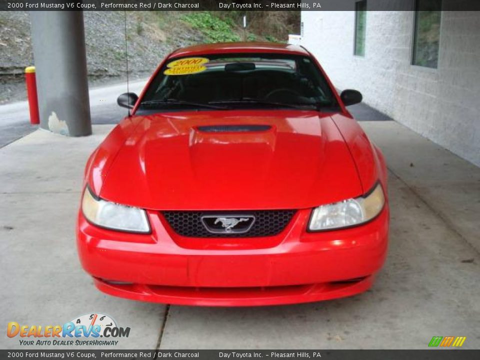 2000 Ford Mustang V6 Coupe Performance Red / Dark Charcoal Photo #6