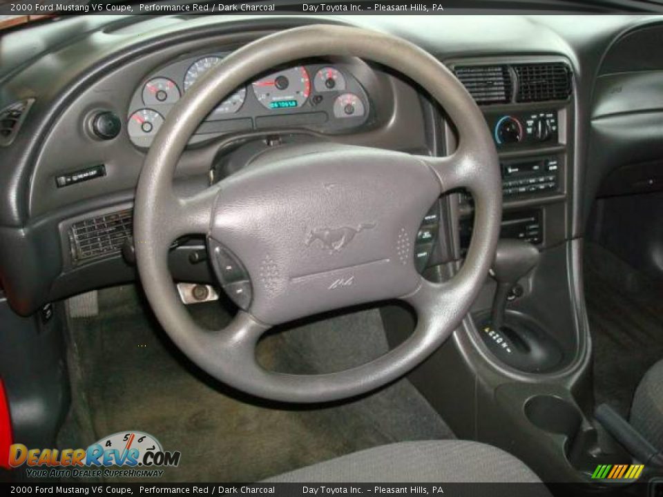 2000 Ford Mustang V6 Coupe Performance Red / Dark Charcoal Photo #10