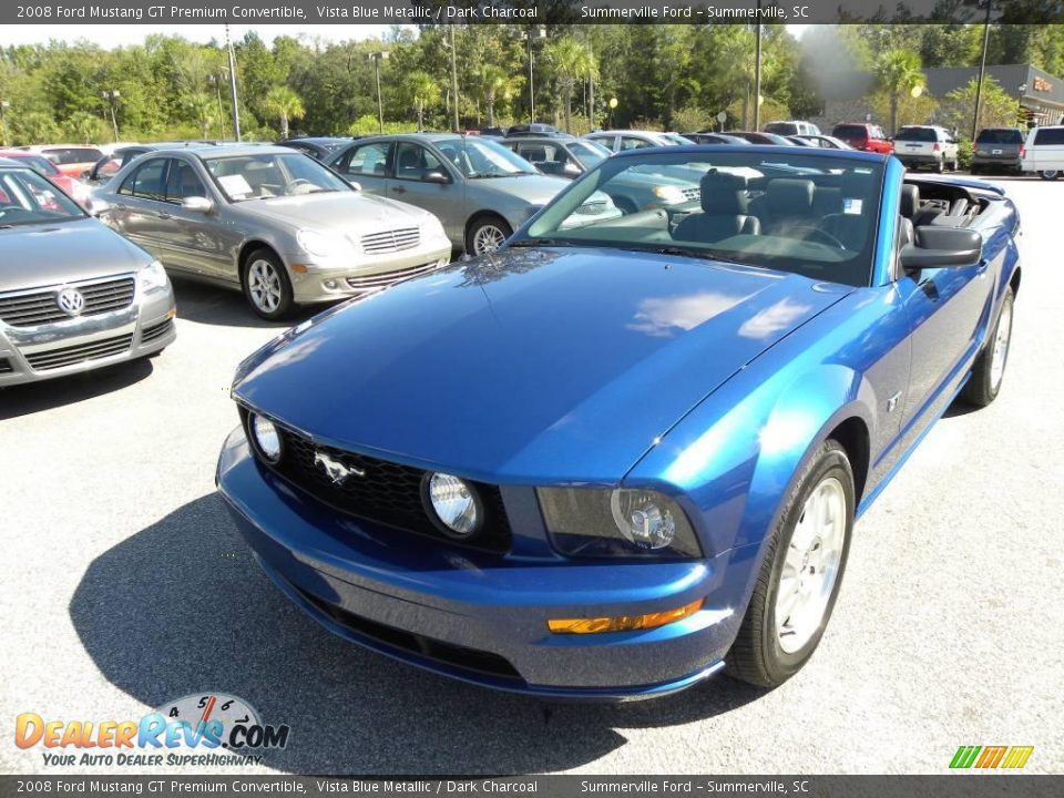 2008 Ford Mustang GT Premium Convertible Vista Blue Metallic / Dark Charcoal Photo #1
