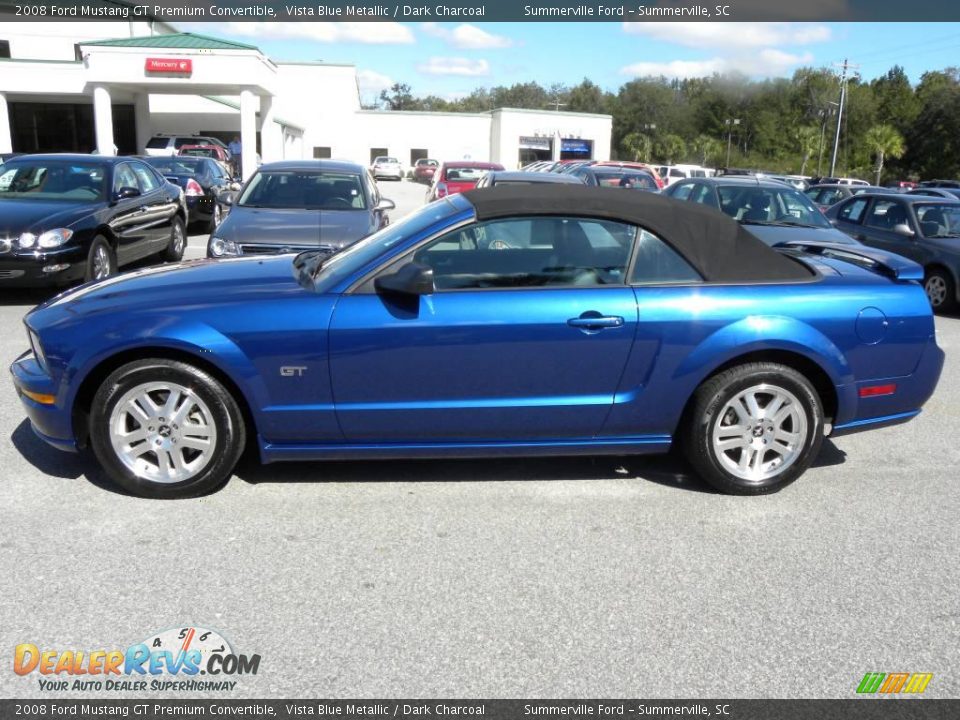 2008 Ford Mustang GT Premium Convertible Vista Blue Metallic / Dark Charcoal Photo #13