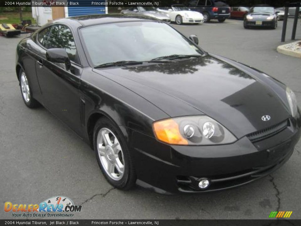 2004 Hyundai Tiburon Jet Black / Black Photo #2