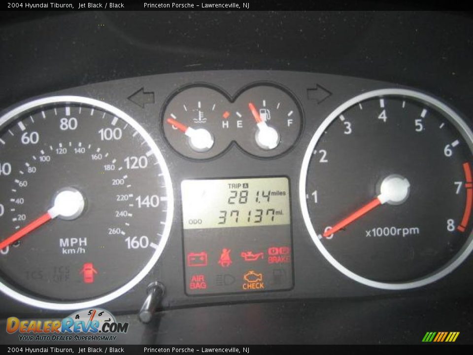 2004 Hyundai Tiburon Jet Black / Black Photo #36