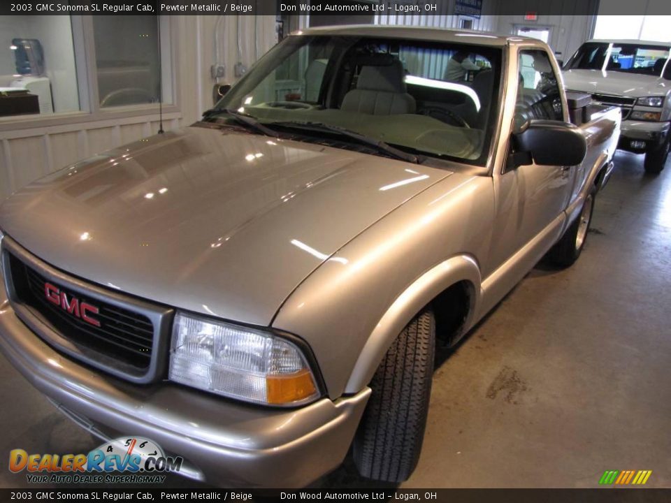 2003 GMC Sonoma SL Regular Cab Pewter Metallic / Beige Photo #2