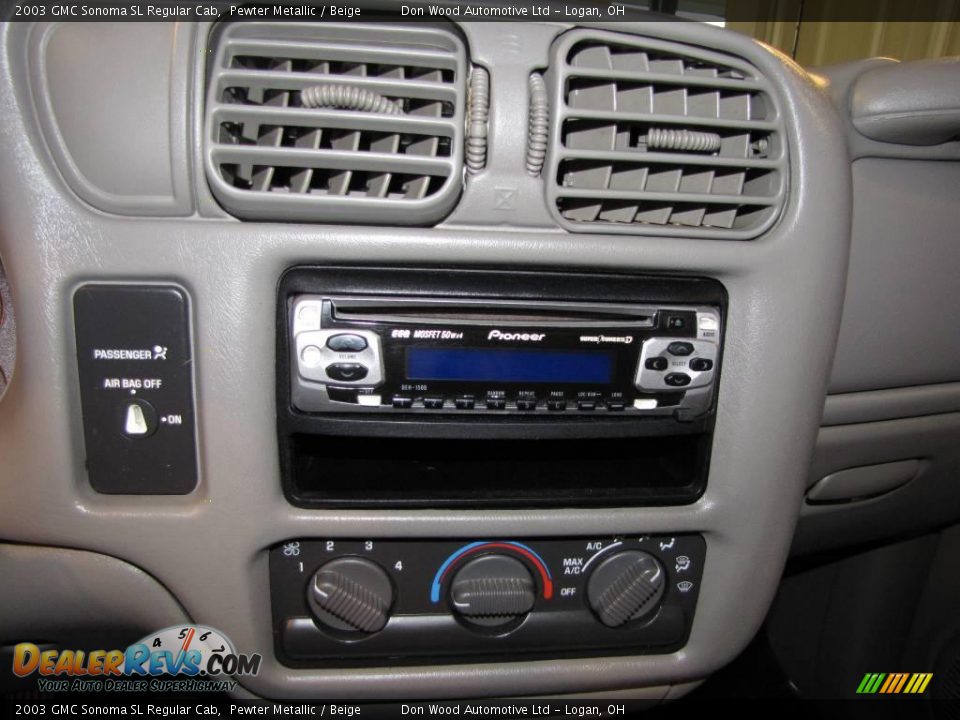 2003 GMC Sonoma SL Regular Cab Pewter Metallic / Beige Photo #11