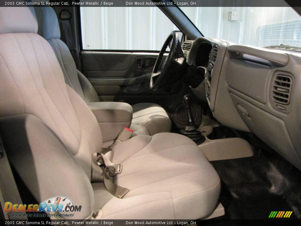 2003 GMC Sonoma SL Regular Cab Pewter Metallic / Beige Photo #12